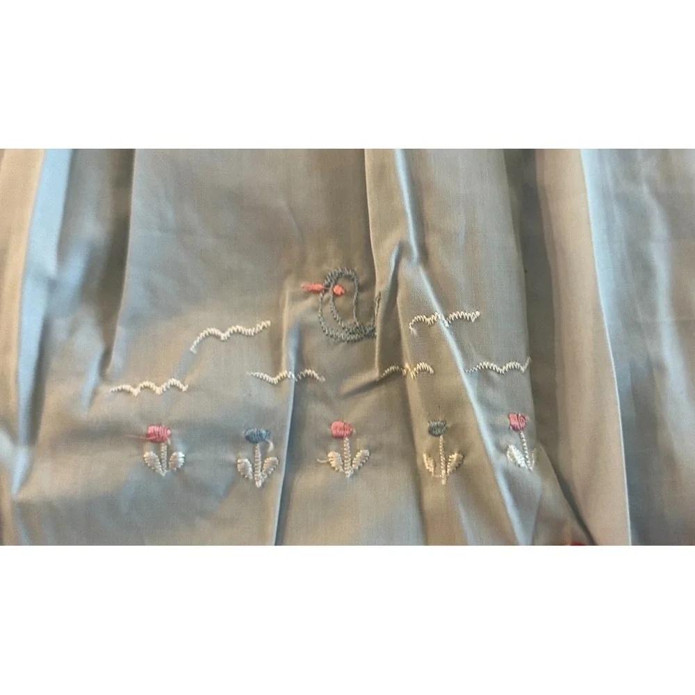 VTG Bette's Girl Llco‎ 4T Blue Flowers Embroidered 1980s 1990s Toddler Dress
